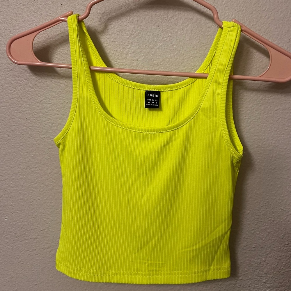 Neon yellow crop top